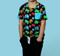 Dream Big Little Co. - Boy's Gamer Glow Dream Pocket Tshirt