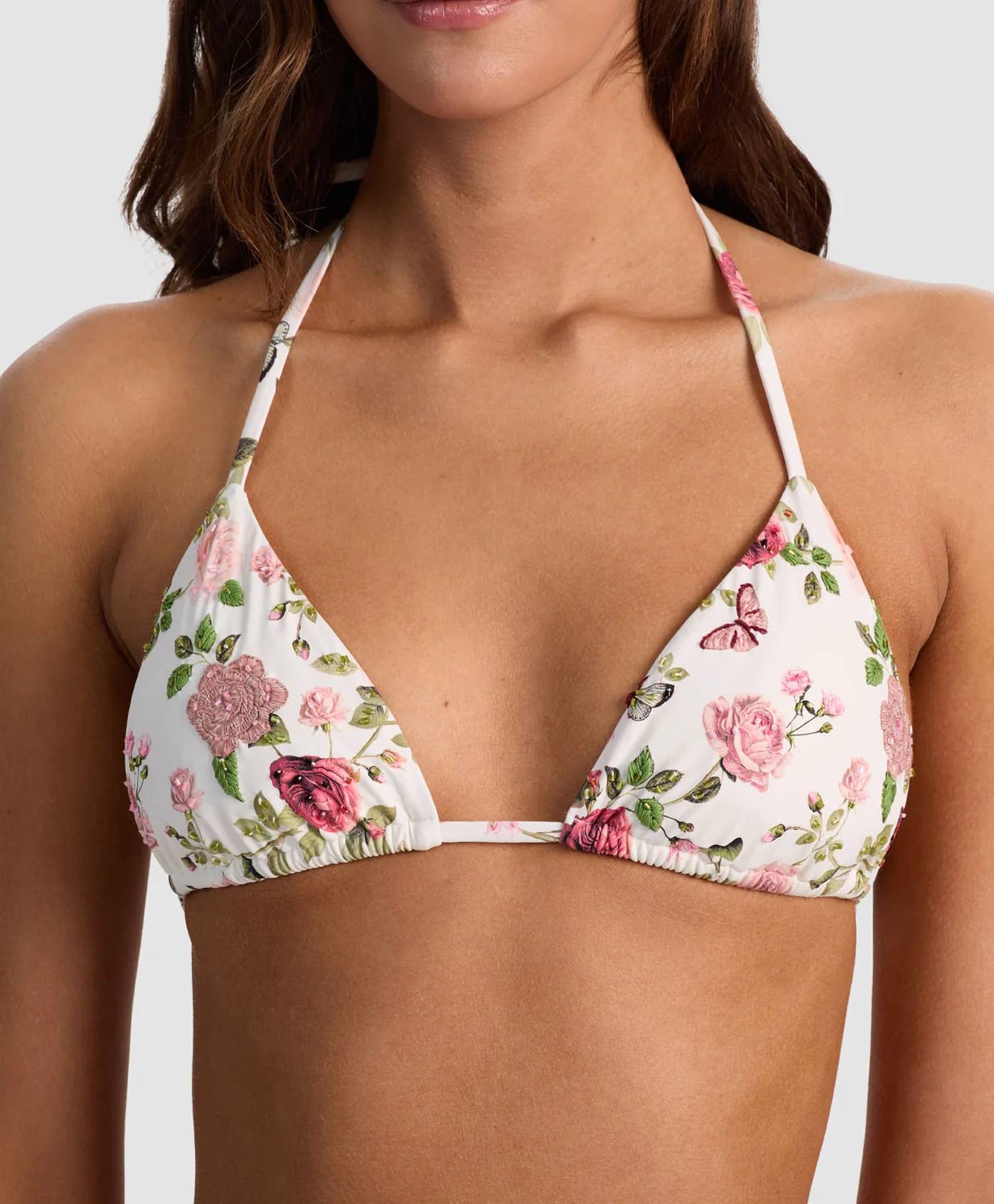 Pq Swim - Embroidered Triangle Bikini Top