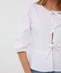 Esqualo - Bow Front Peplum Top
