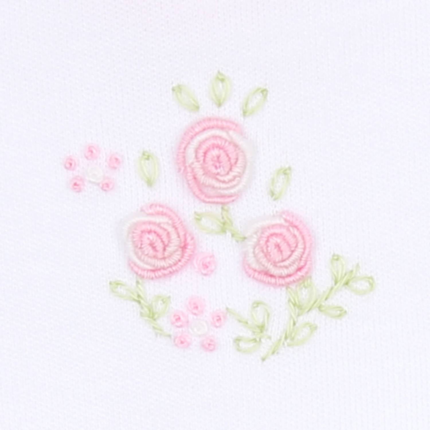 Magnolia Baby - Baby's Hope Rose Spring Embroidered Ruffle Footie