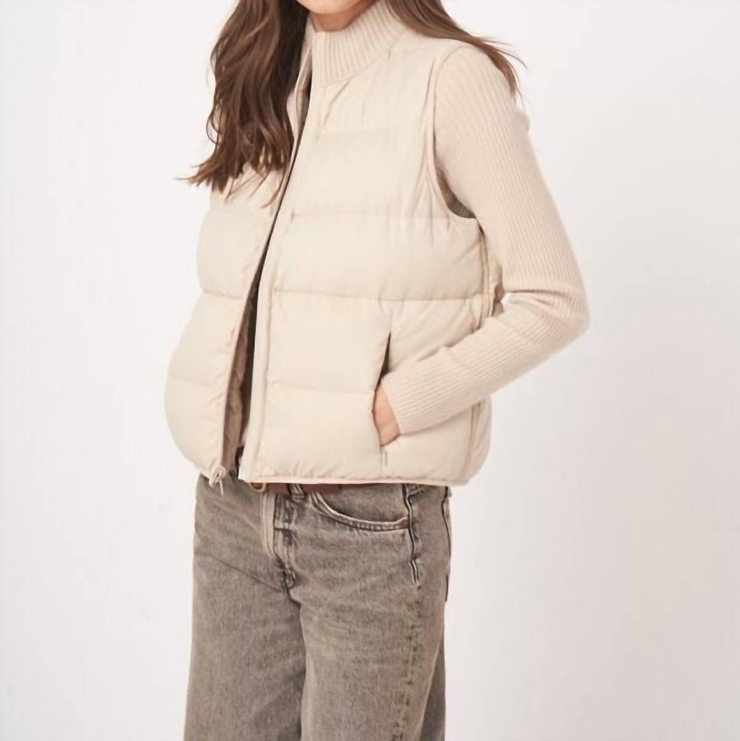 Repeat Cashmere - Reversible Sleeveless Cable Knit Down Vest