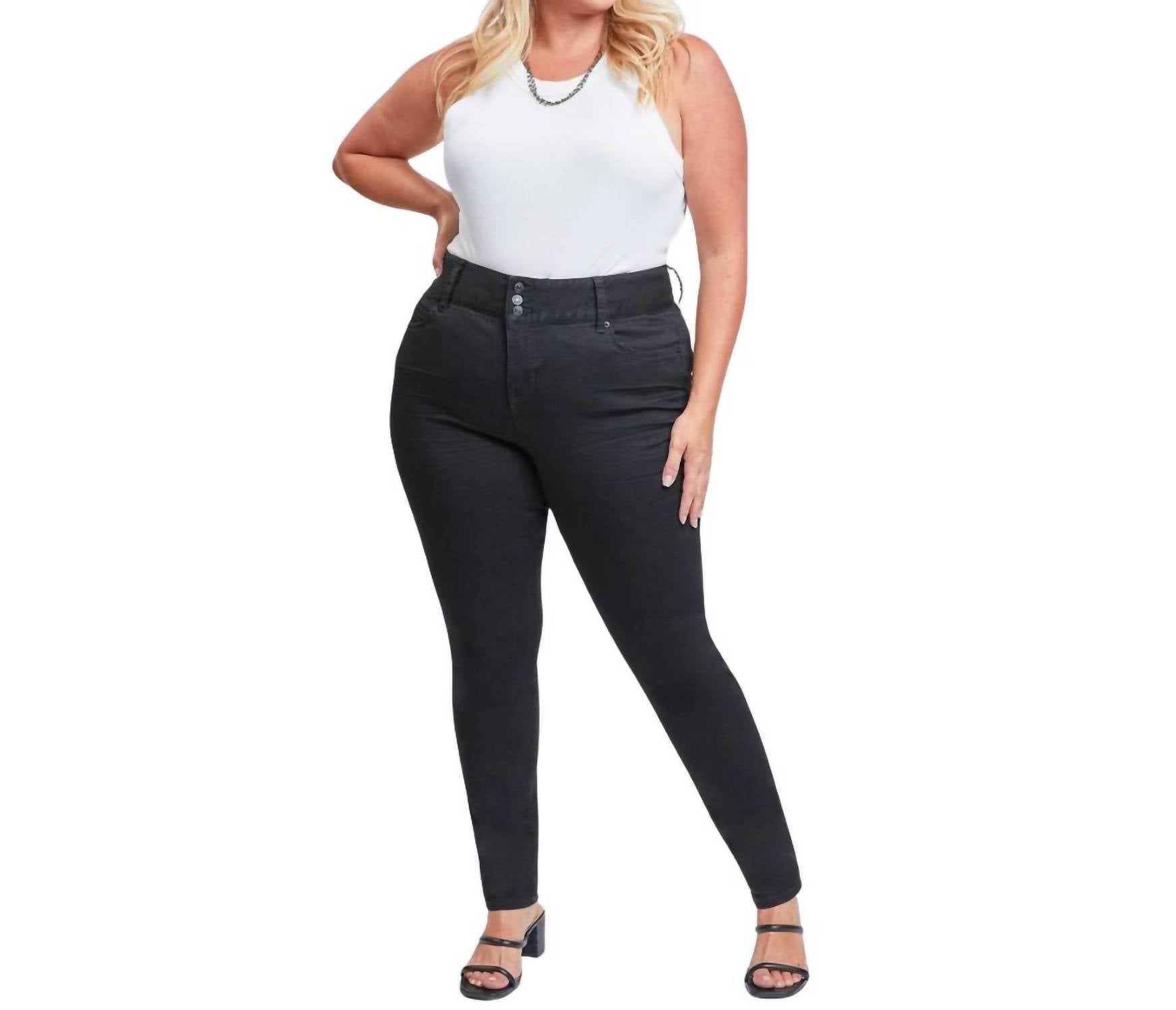 Ymi - 3 Button Signature Slim Skinny Jeans - Plus
