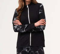 French Kyss - Abstract Print Zip Up Bomber Jacket