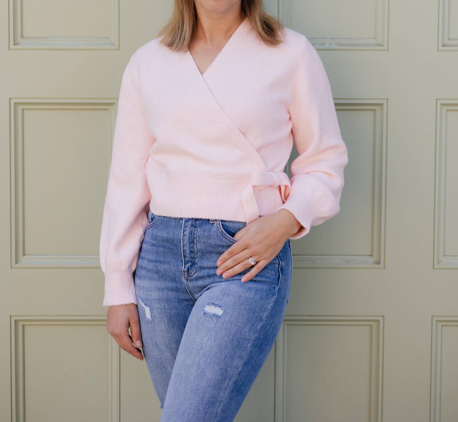 Aaron & Amber - Carnation Wrap Sweater