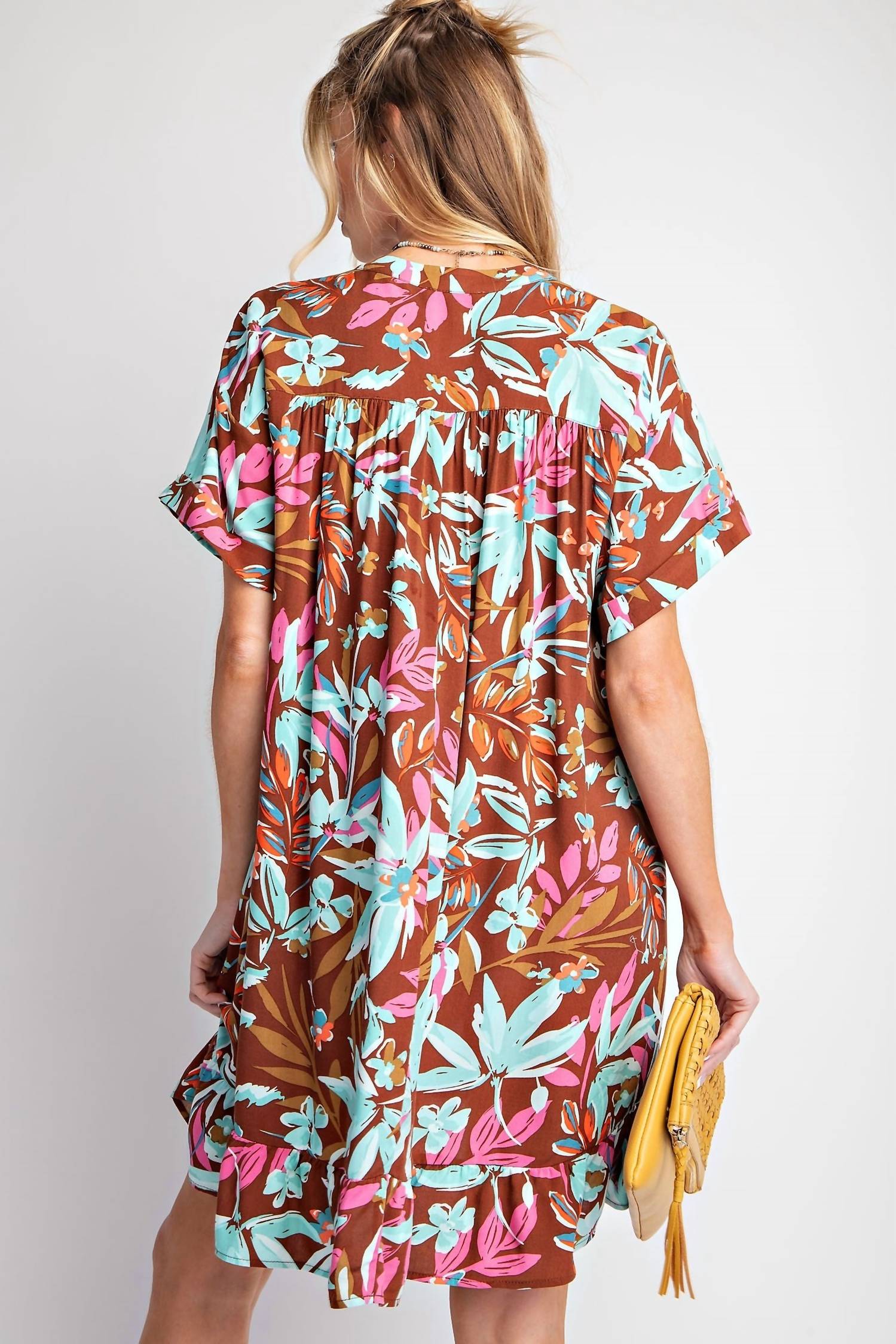 Easel - Printed Challis Woven Dress