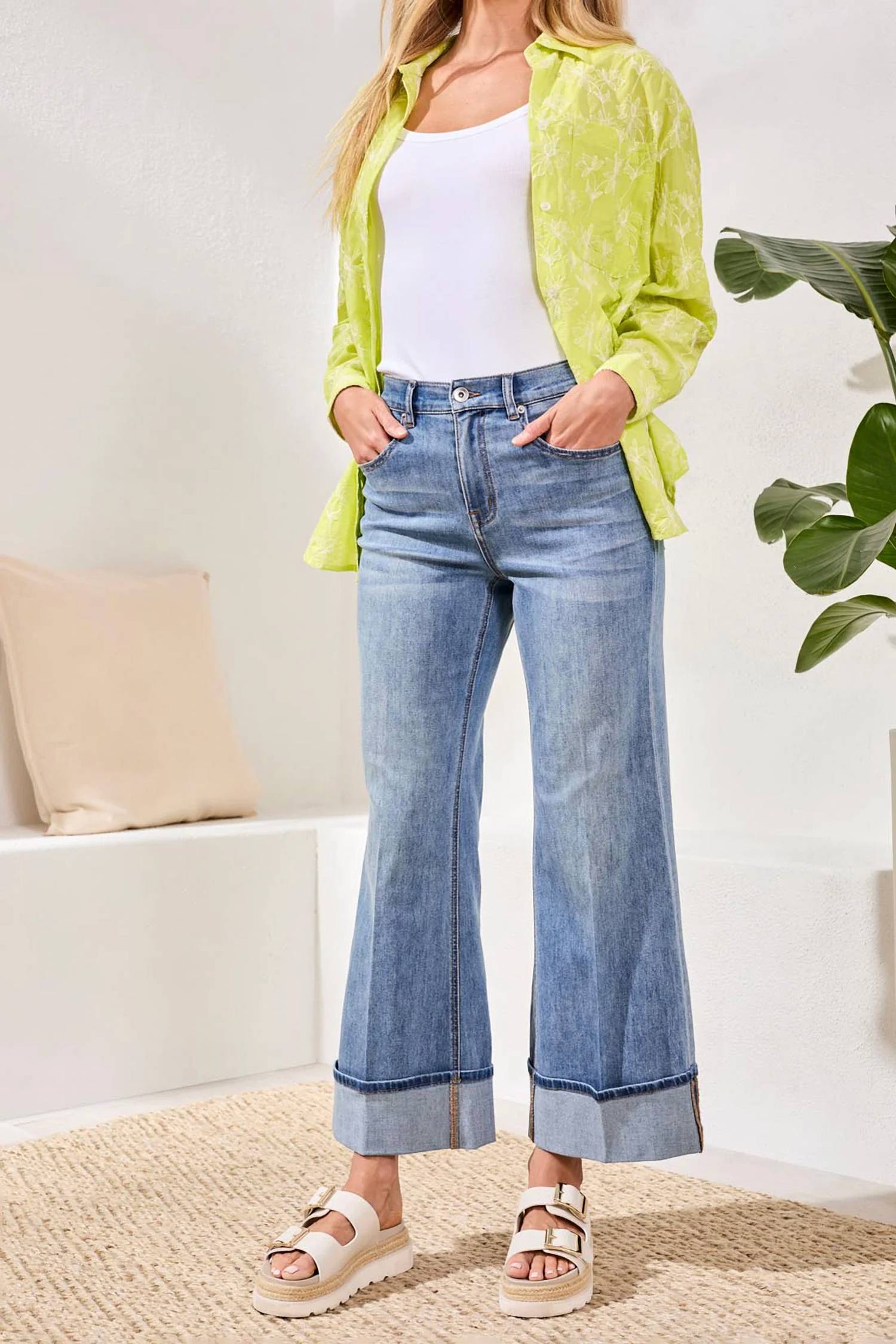 Tribal - Brooke Crop Cuffed Palazzo Jeans