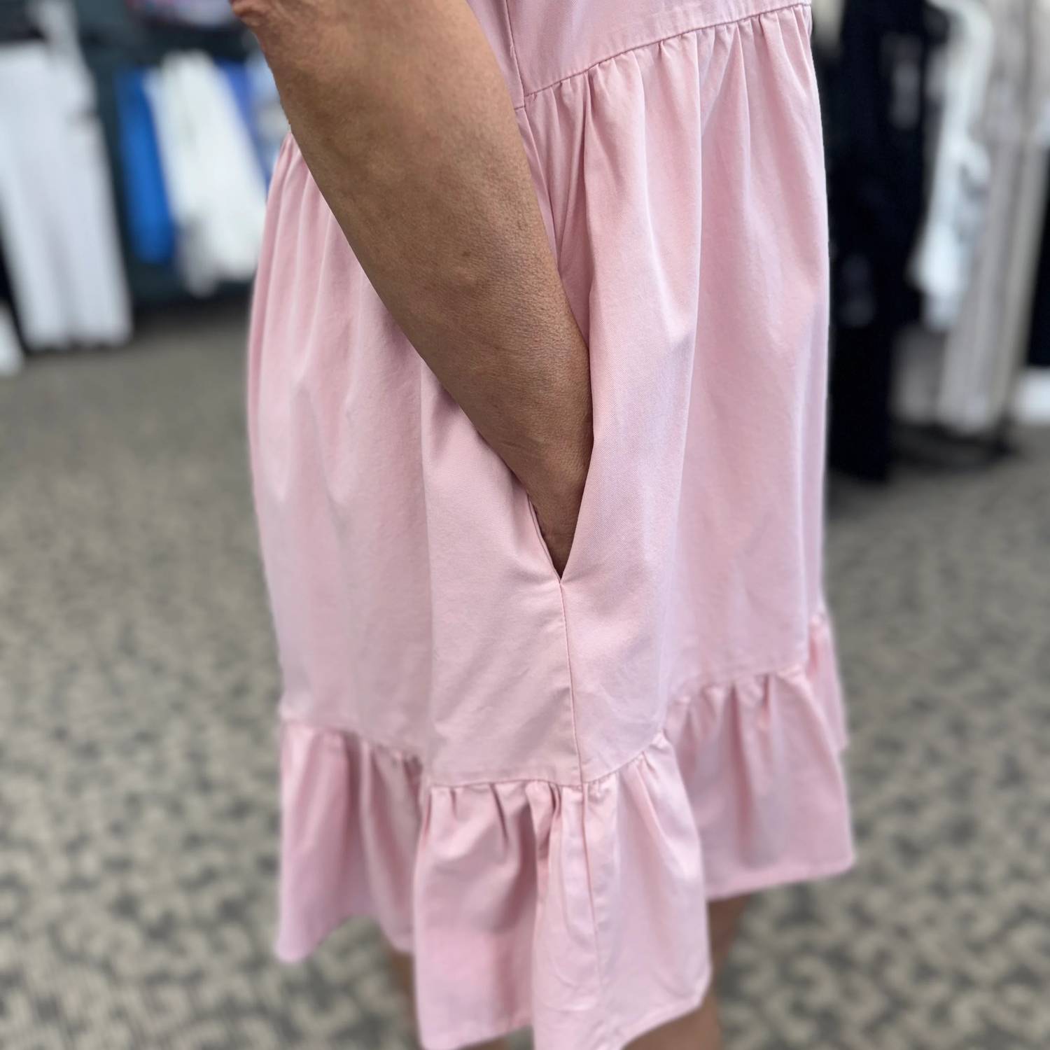 Ee:Some - Solid Button Down Mini Dress