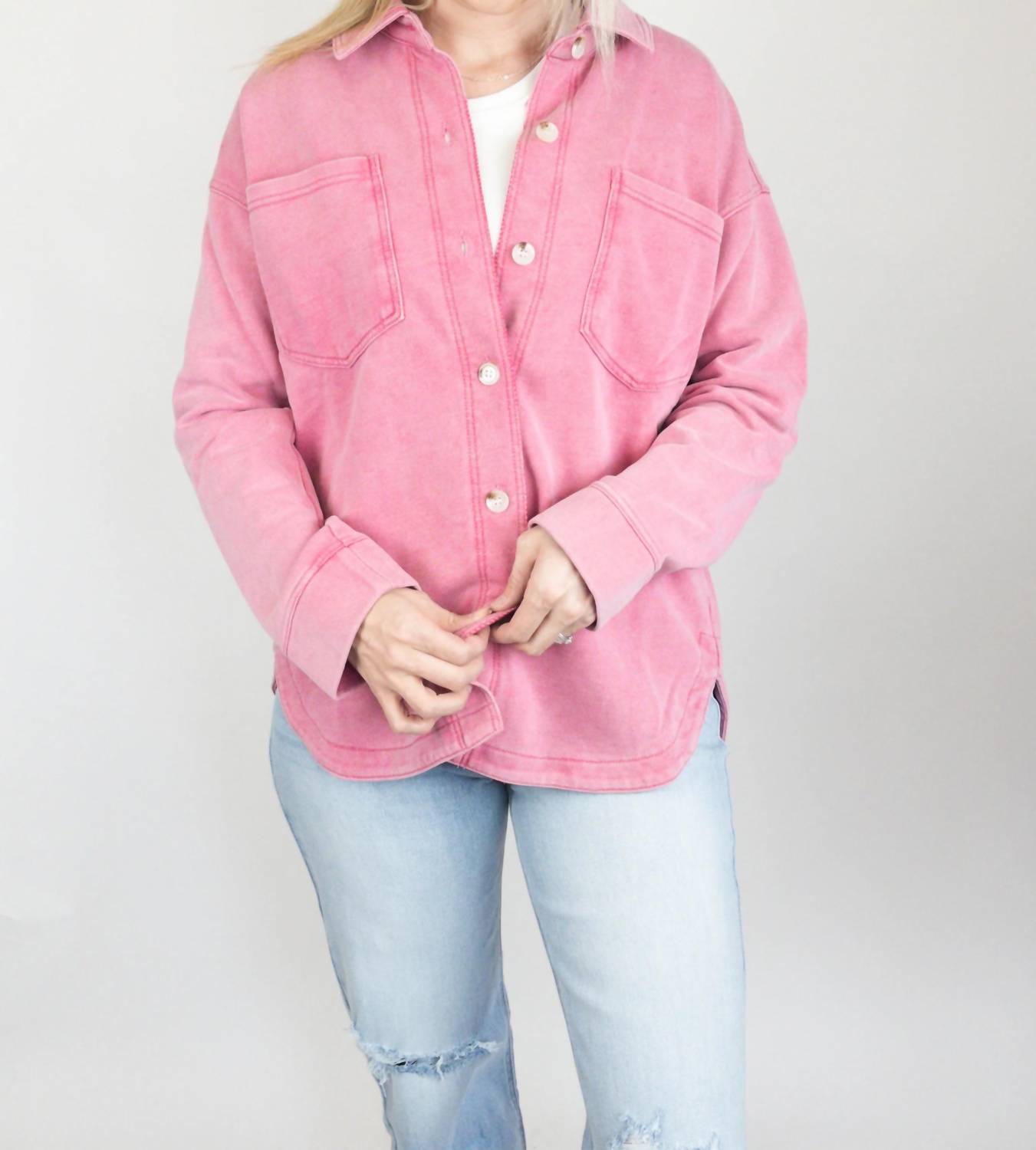 Hem & Thread - Washed Knit Shacket