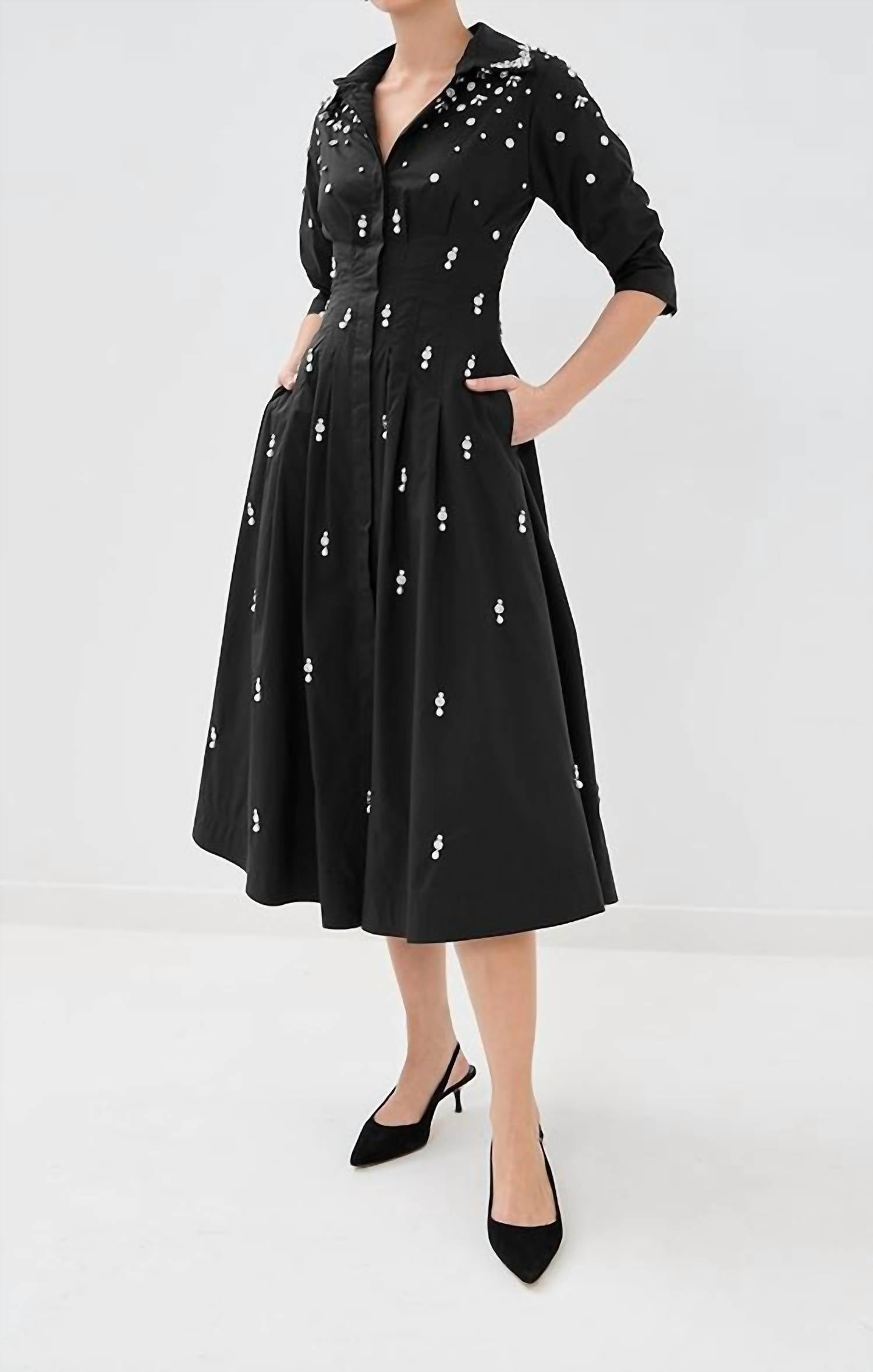 Simkhai - Jazz Embellished Pintuck Midi Dress