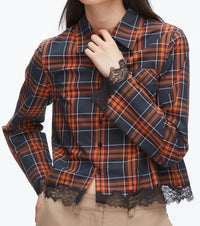 3.1 Phillip Lim - Long Sleeve Cropped Shirt With Lace Hem