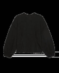 THE GREAT. The Slouchy Corset Sweatshirt in true black - women's top - view 6