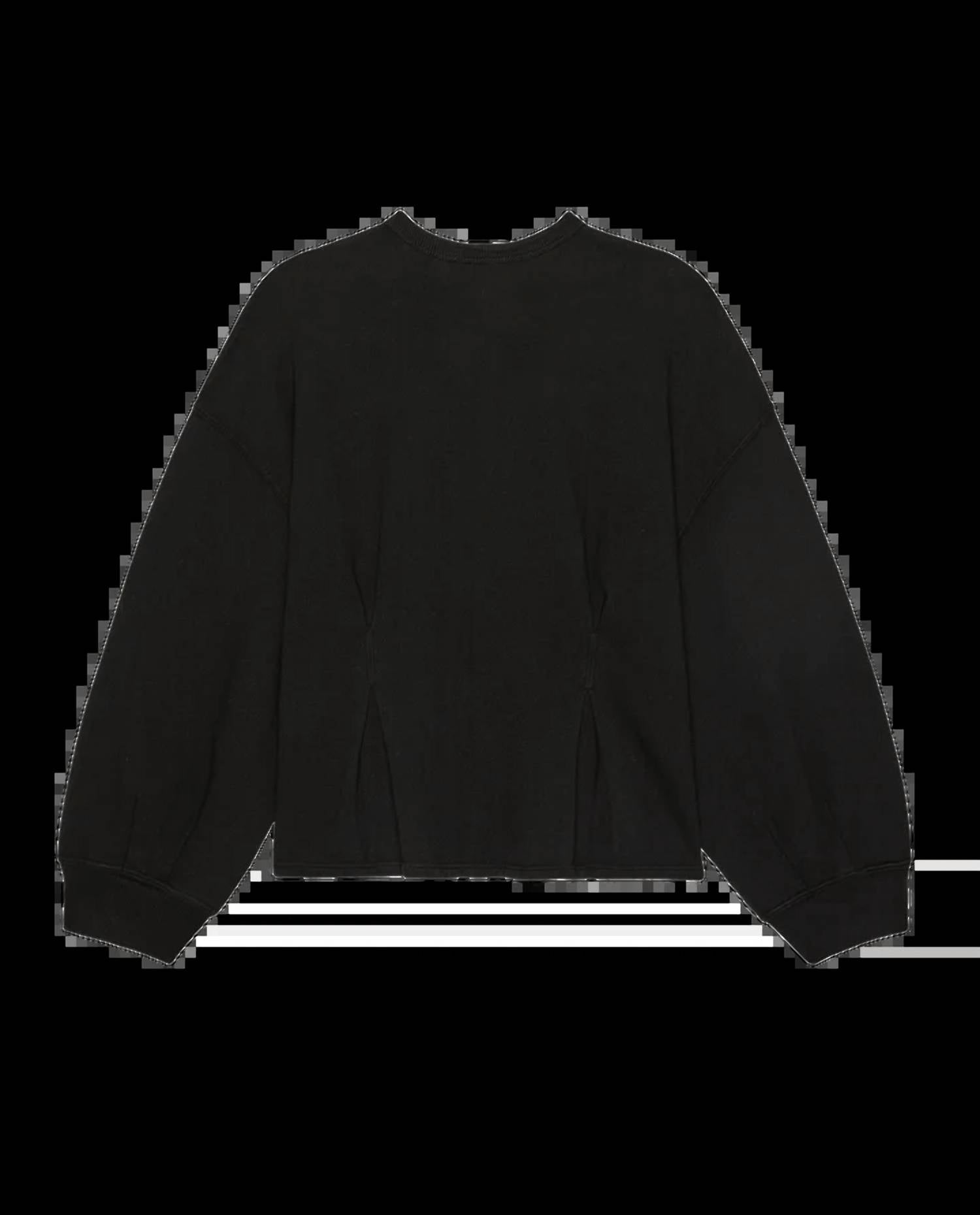 THE GREAT. The Slouchy Corset Sweatshirt in true black - women's top - view 6