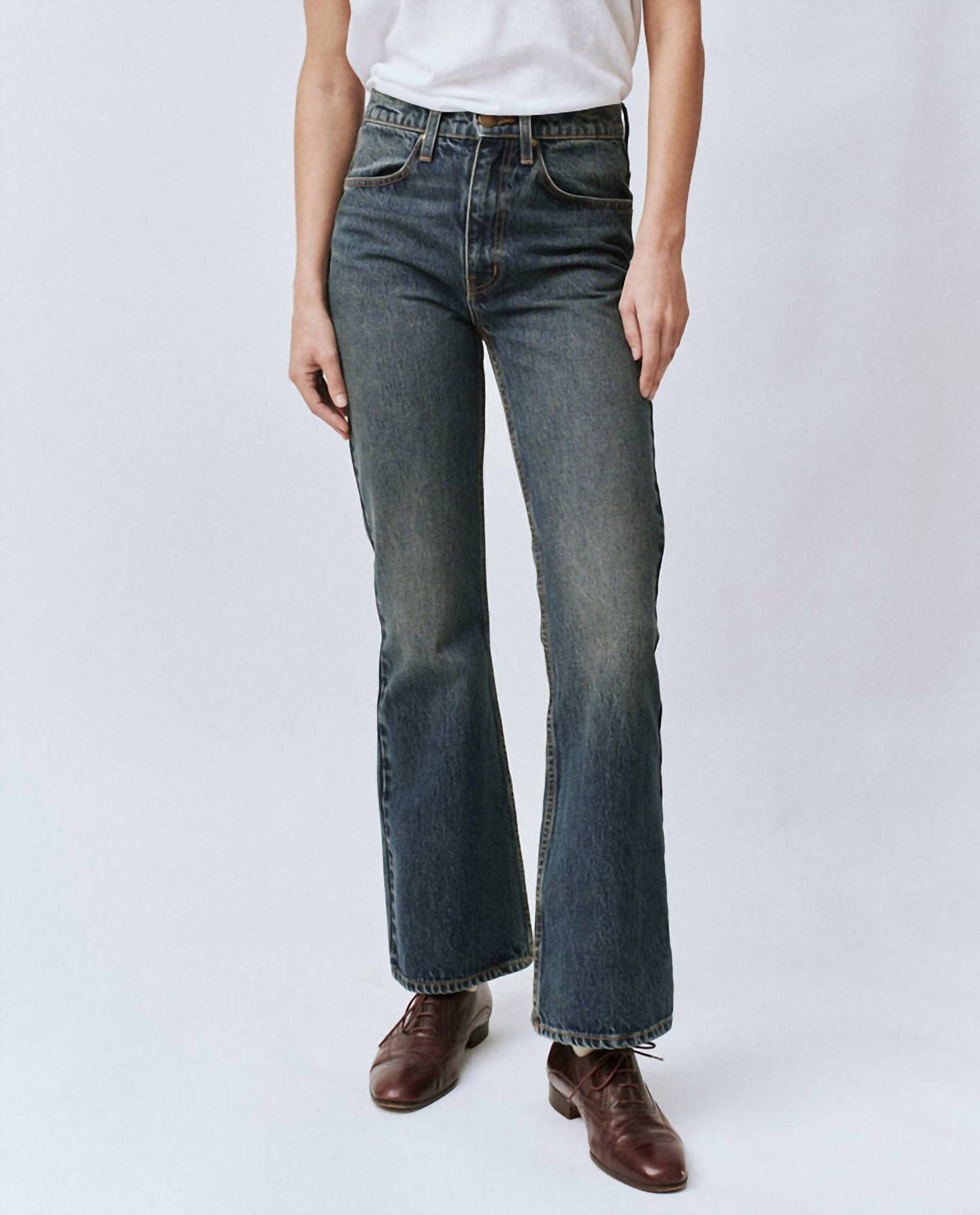 THE GREAT. Penny Bootcut Jean in powell wash - women's jeans