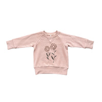 Babysprouts - Girls Handrawn Floral Bamboo Raglan Sweatshirt