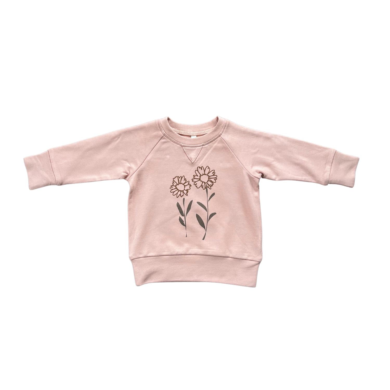 Babysprouts - Girls Handrawn Floral Bamboo Raglan Sweatshirt