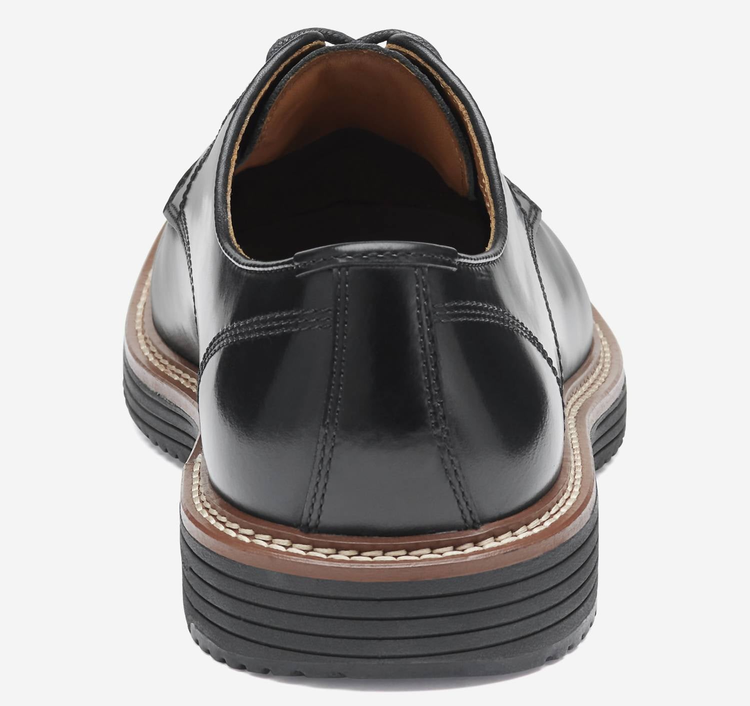 JOHNSTON & MURPHY Men's Upton Dress Plain Toe Oxfords in black full grain - men's shoe - alternate view