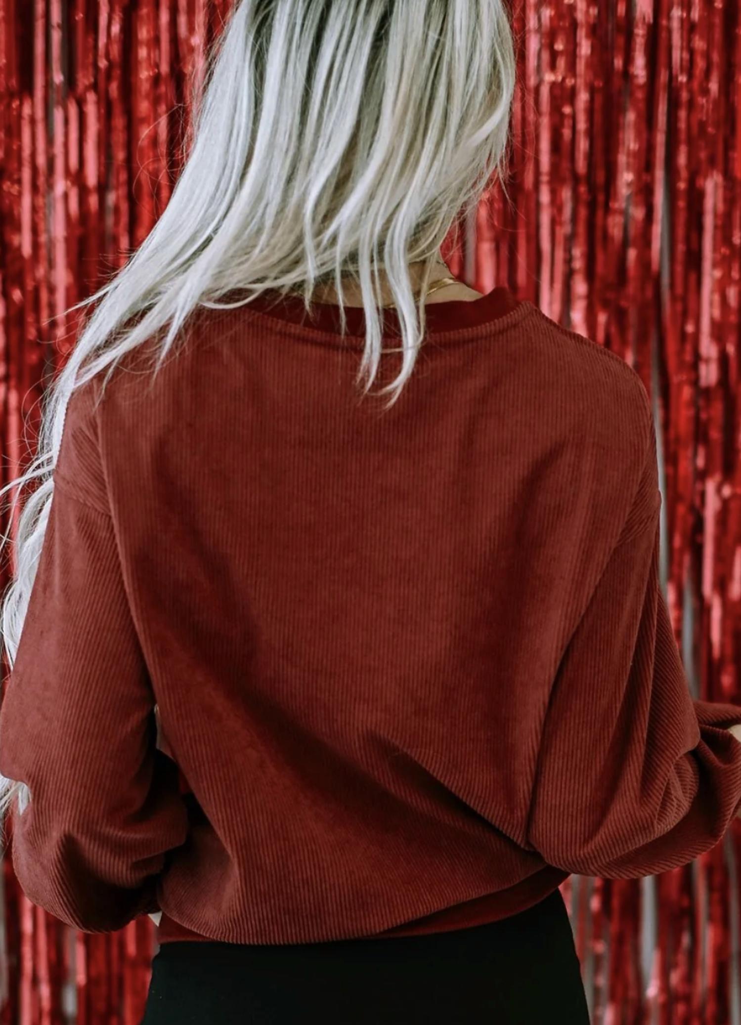 Full Time Purchase Sweetheart Sweatshirt in red - women's top - view 4