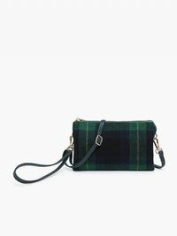 Jen & Co. - Women's Riley Plaid 3 Compartment Crossbody Wristlet Bag