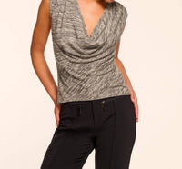 Ramy Brook - Azul Lurex Knit Cowl Neck Top