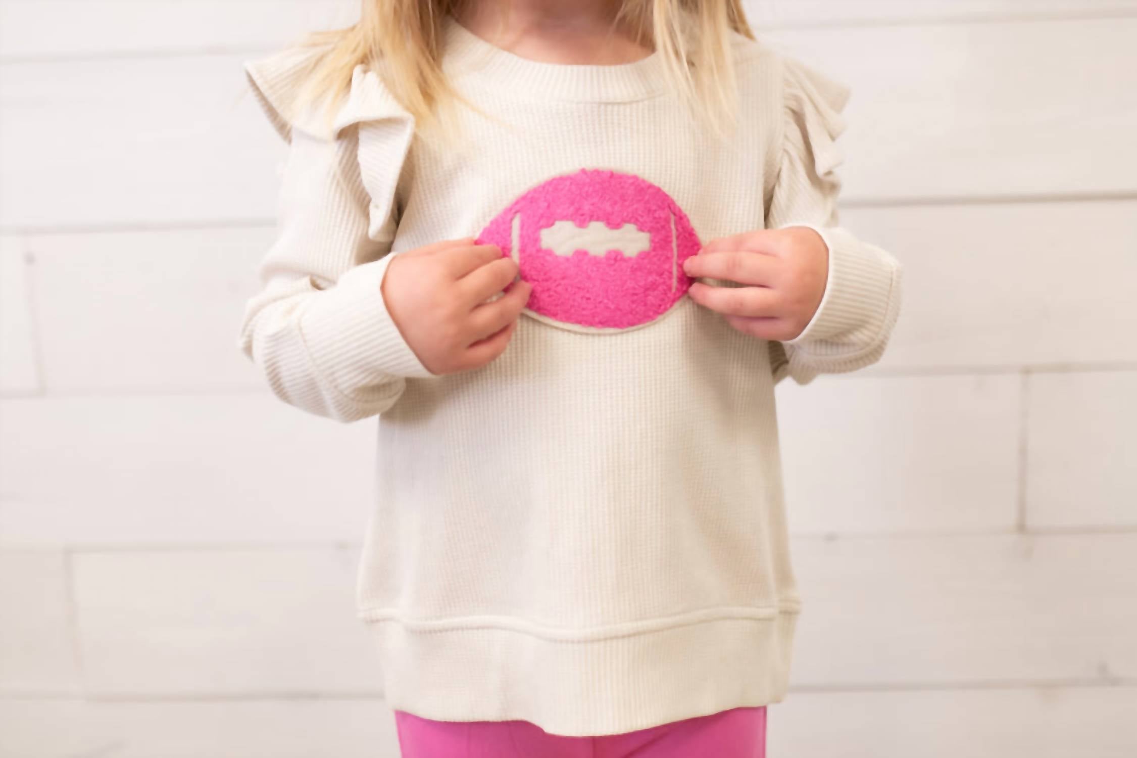 Angel Dear - Football Waffle Ruffle Sweatshirt