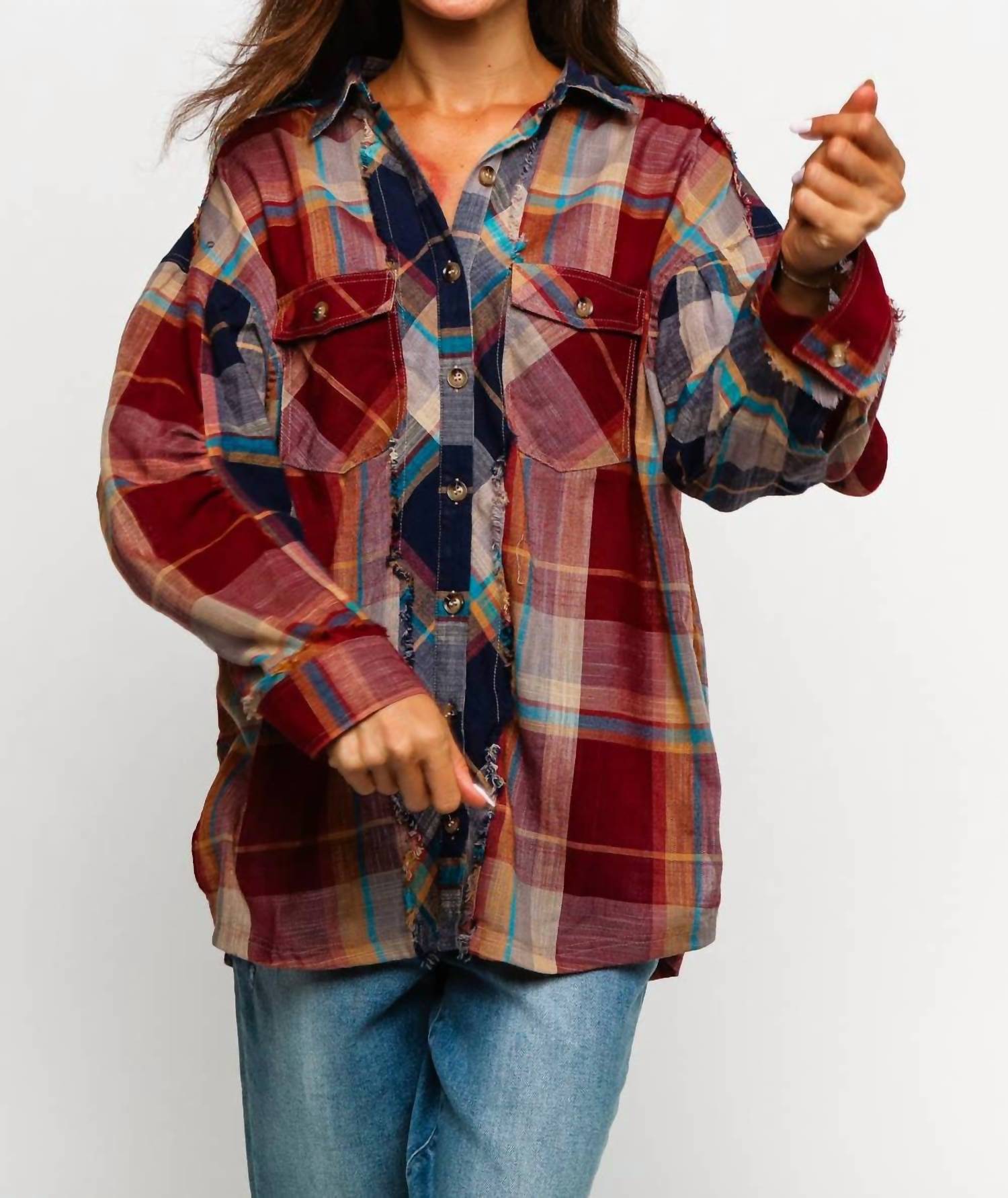 KORI Checkmate Colorblock Shirt in red - women's shirt - view 6