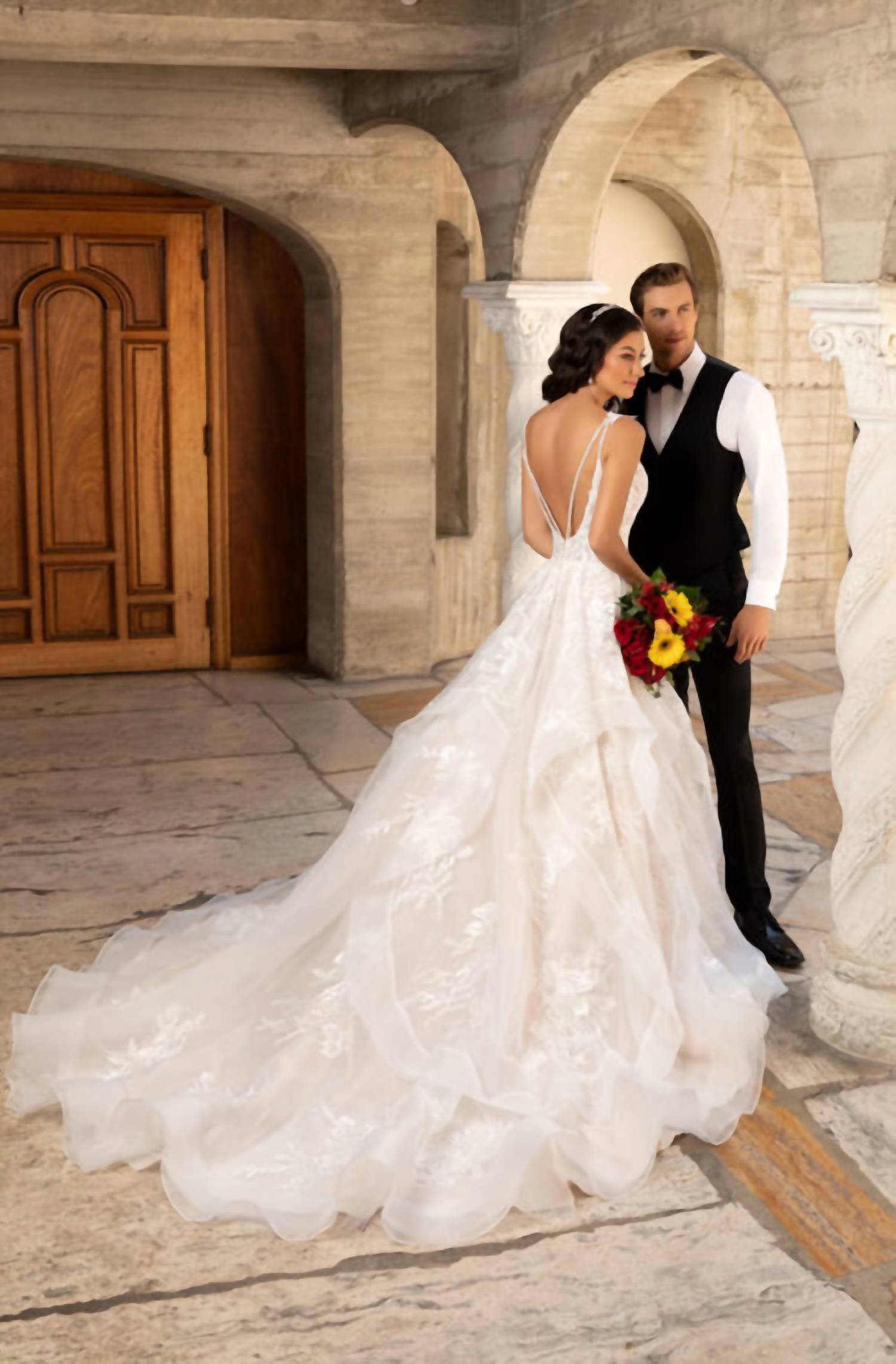 Kitty Chen Couture - Tara V-neck Ball Gown