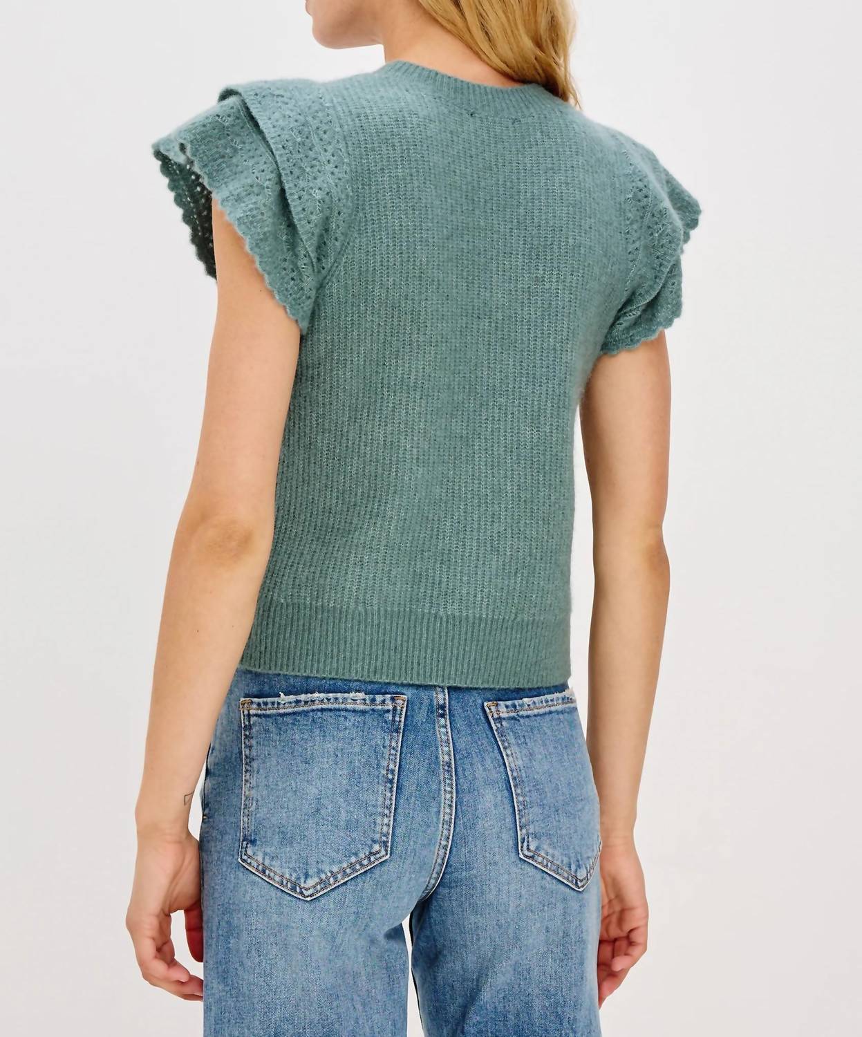 Rails Stasia Short Sleeve Top in teal - women's t-shirt - alternate view