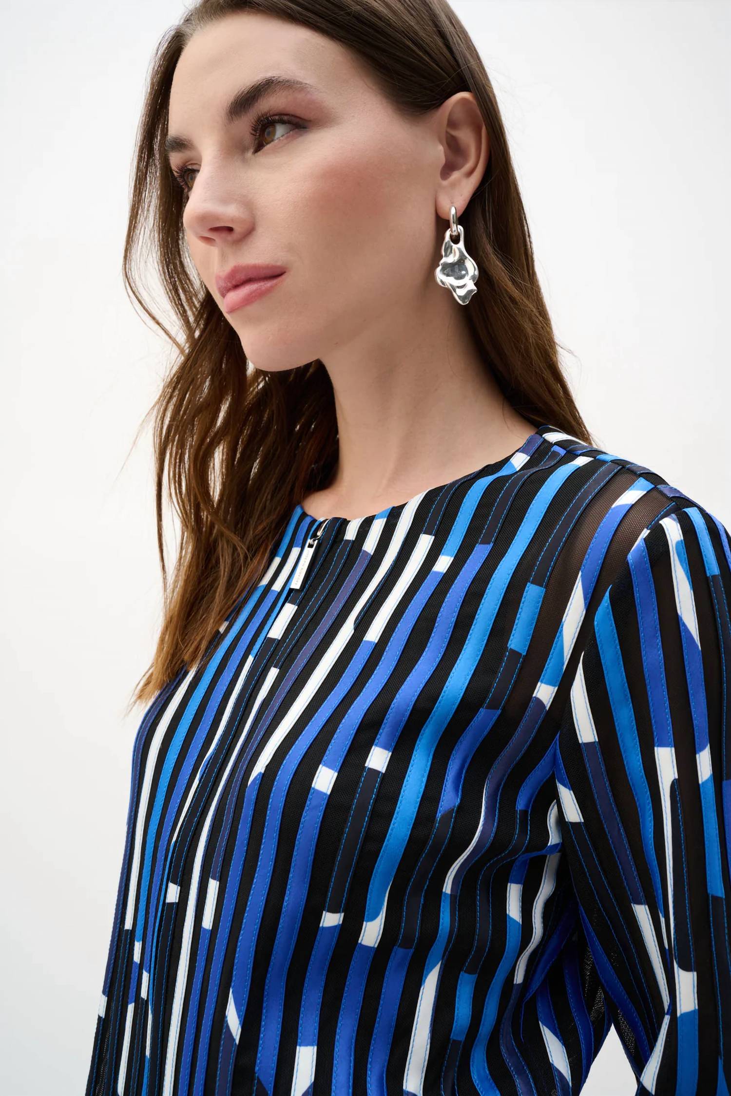 Joseph Ribkoff - Geometric Print Fitted Jacket