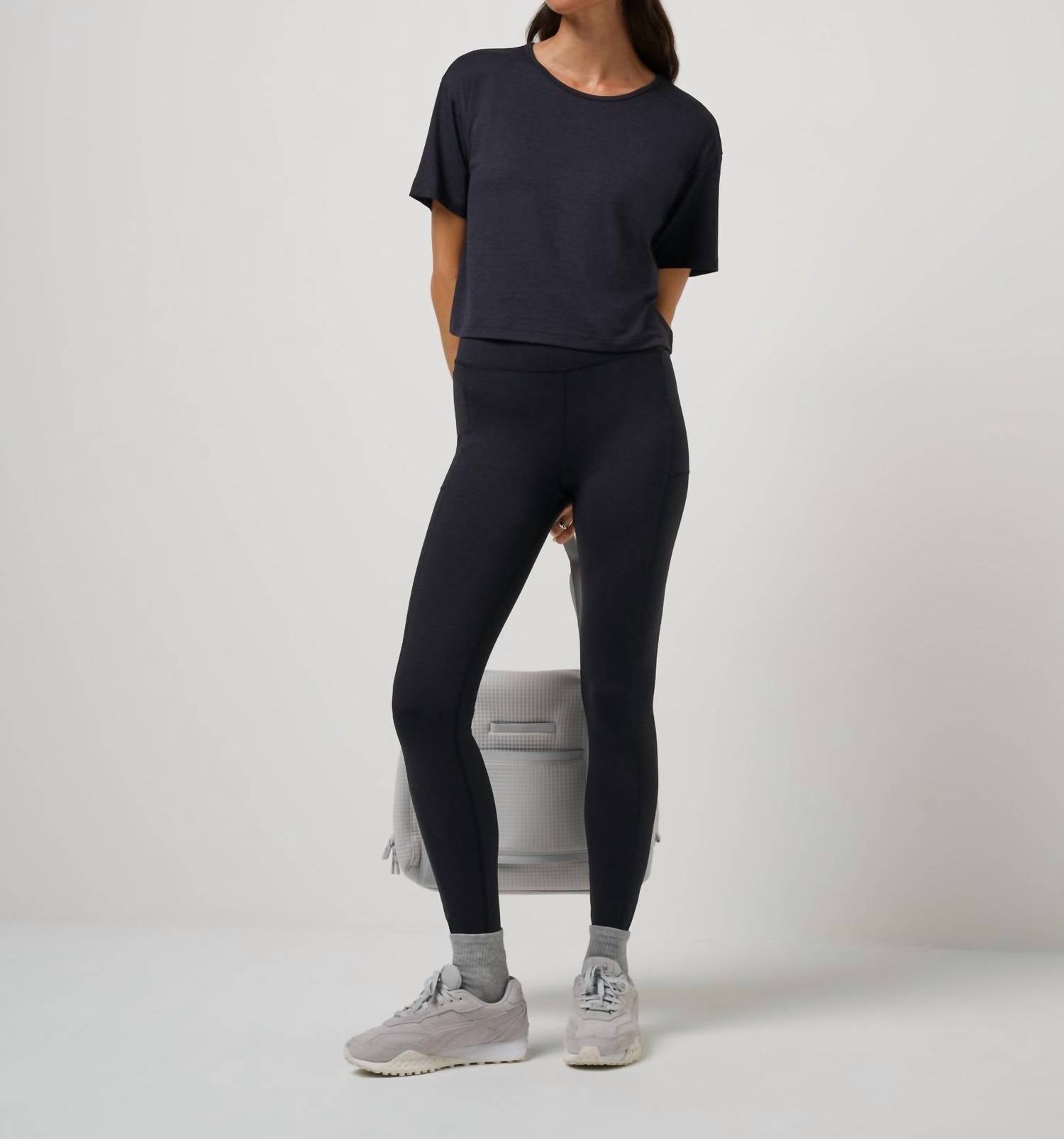 TravisMathew Skyloft Light Celestia Short Sleeve Tee in heather black - women's t-shirt - view 4