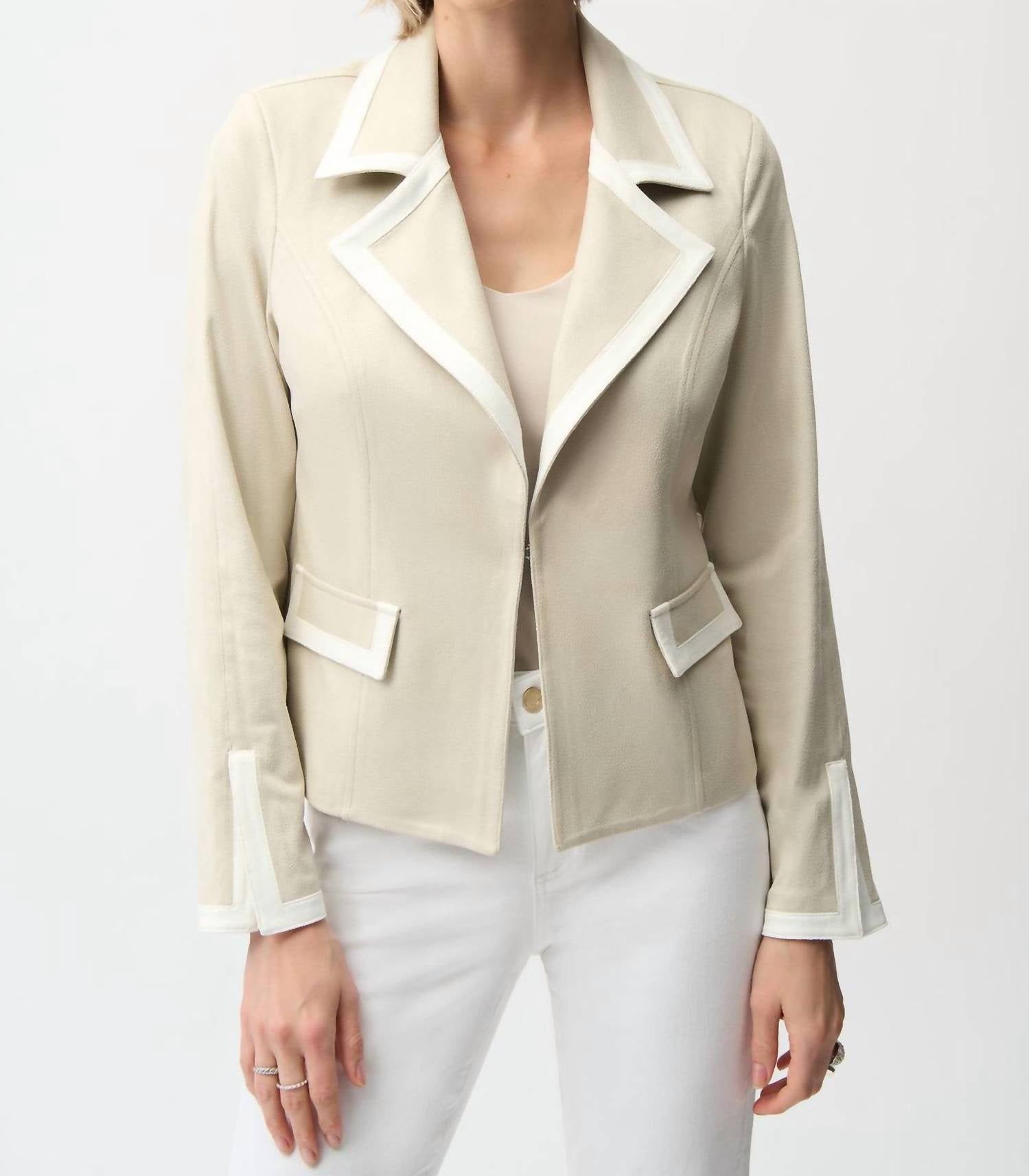 Joseph Ribkoff Fitted Jacket in tan white - women's jacket