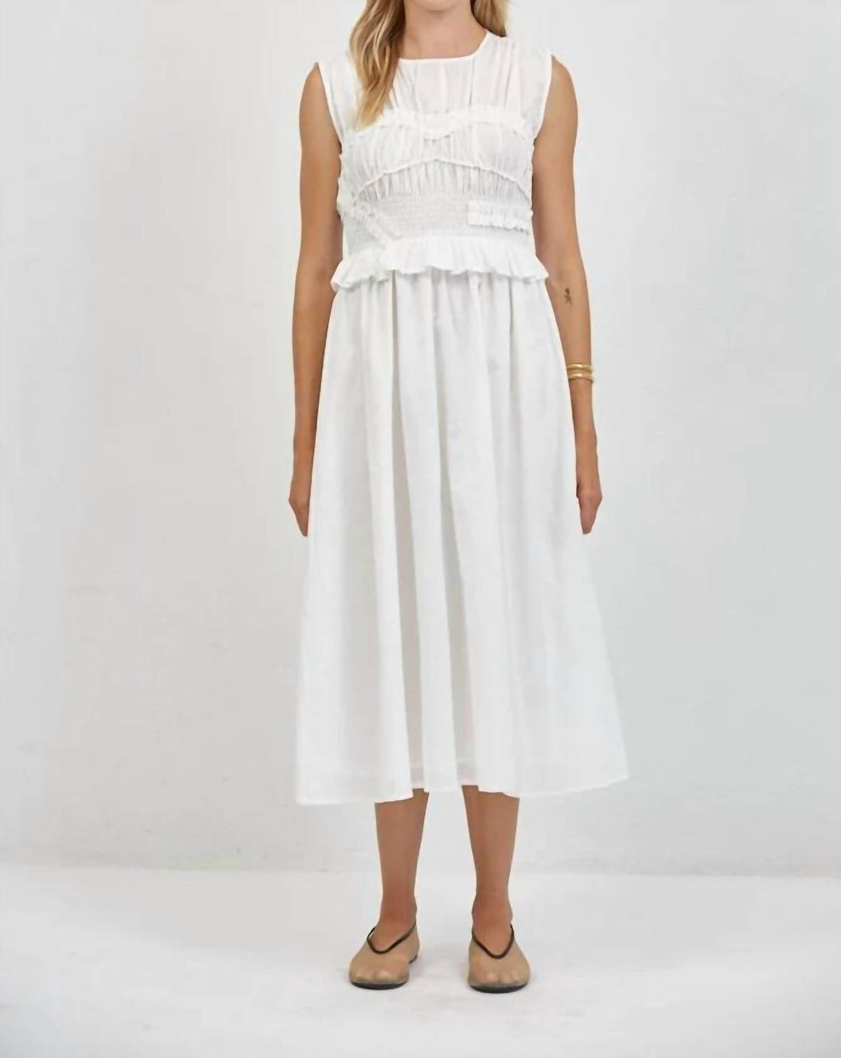 A.Ren - Jeanie Smocked Midi Dress