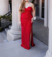 La Femme Women's Prom Dress in red - women's dress - alternate view