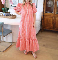 Entro - Ruth Gingham Midi Dress