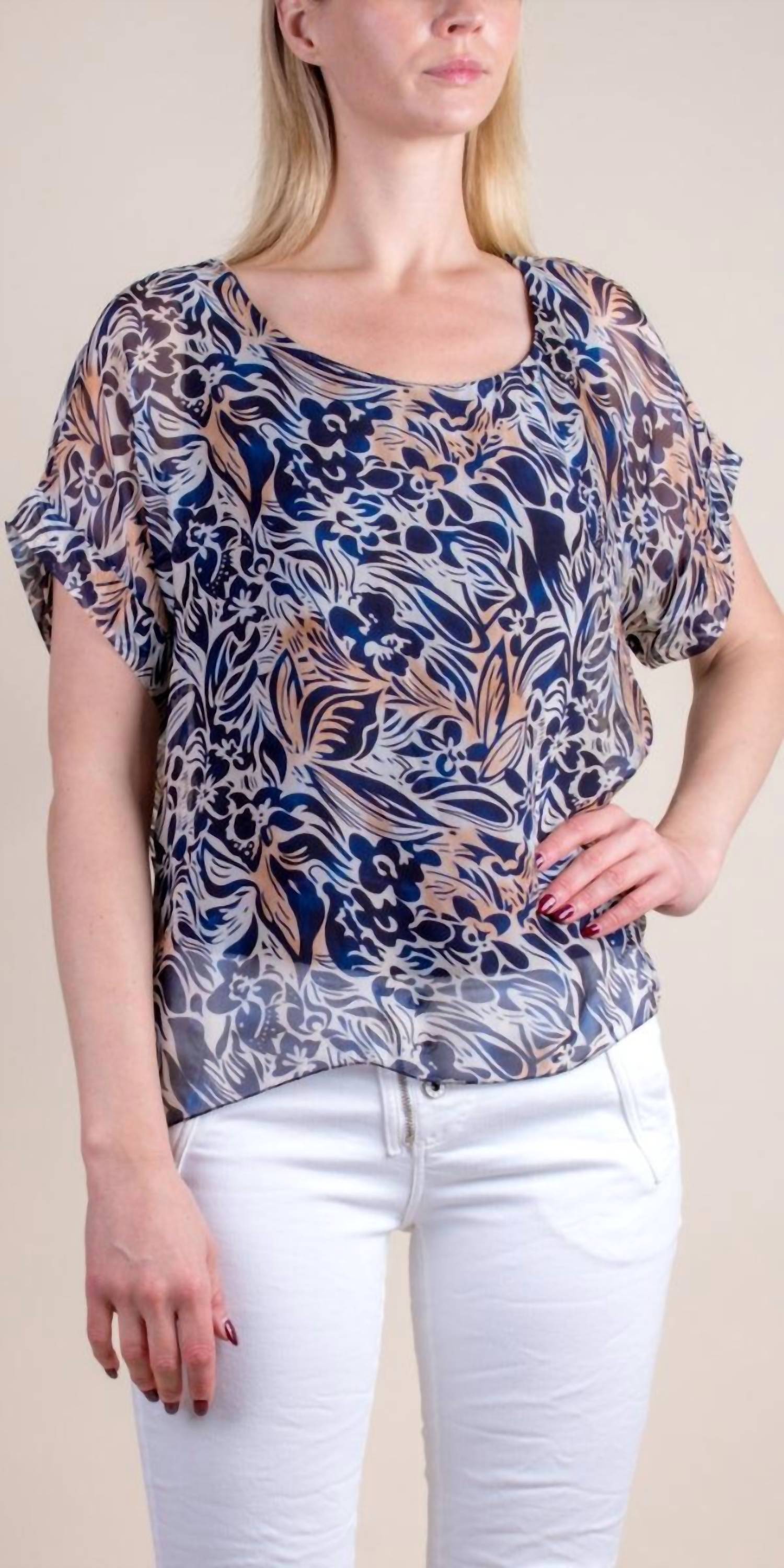 Gigi Moda - Monica Tropical Print Silk Kaftan