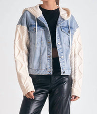 Elan - Jade Denim Sweater Jacket