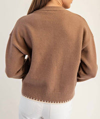 Peace Love Line - Button-Down Stitch Cardigan