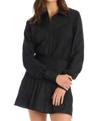ALLISON NEW YORK Lillian Button Down Shirt in black - women's shirt