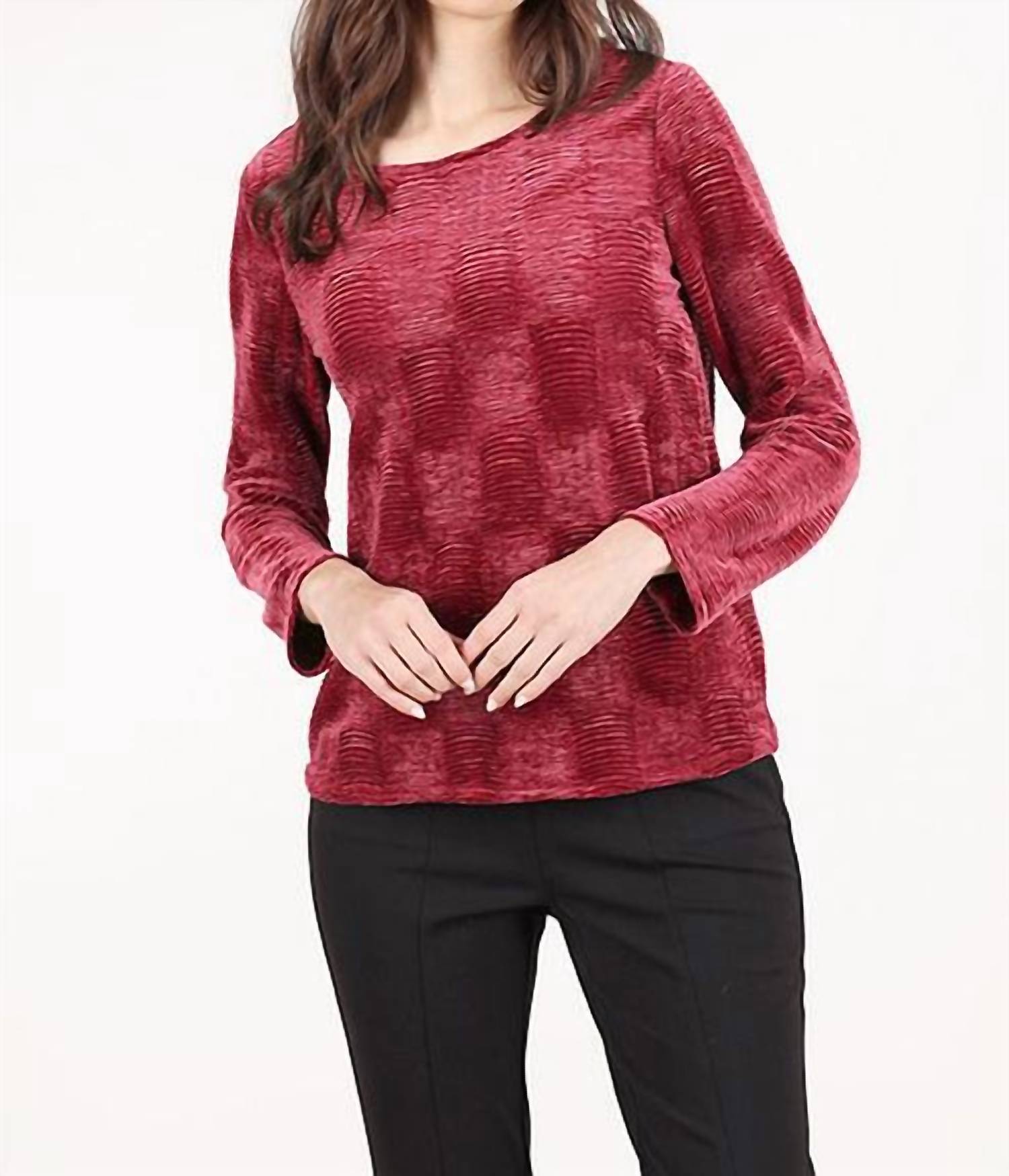 Habitat - Crinkle Velvet Boatneck Top