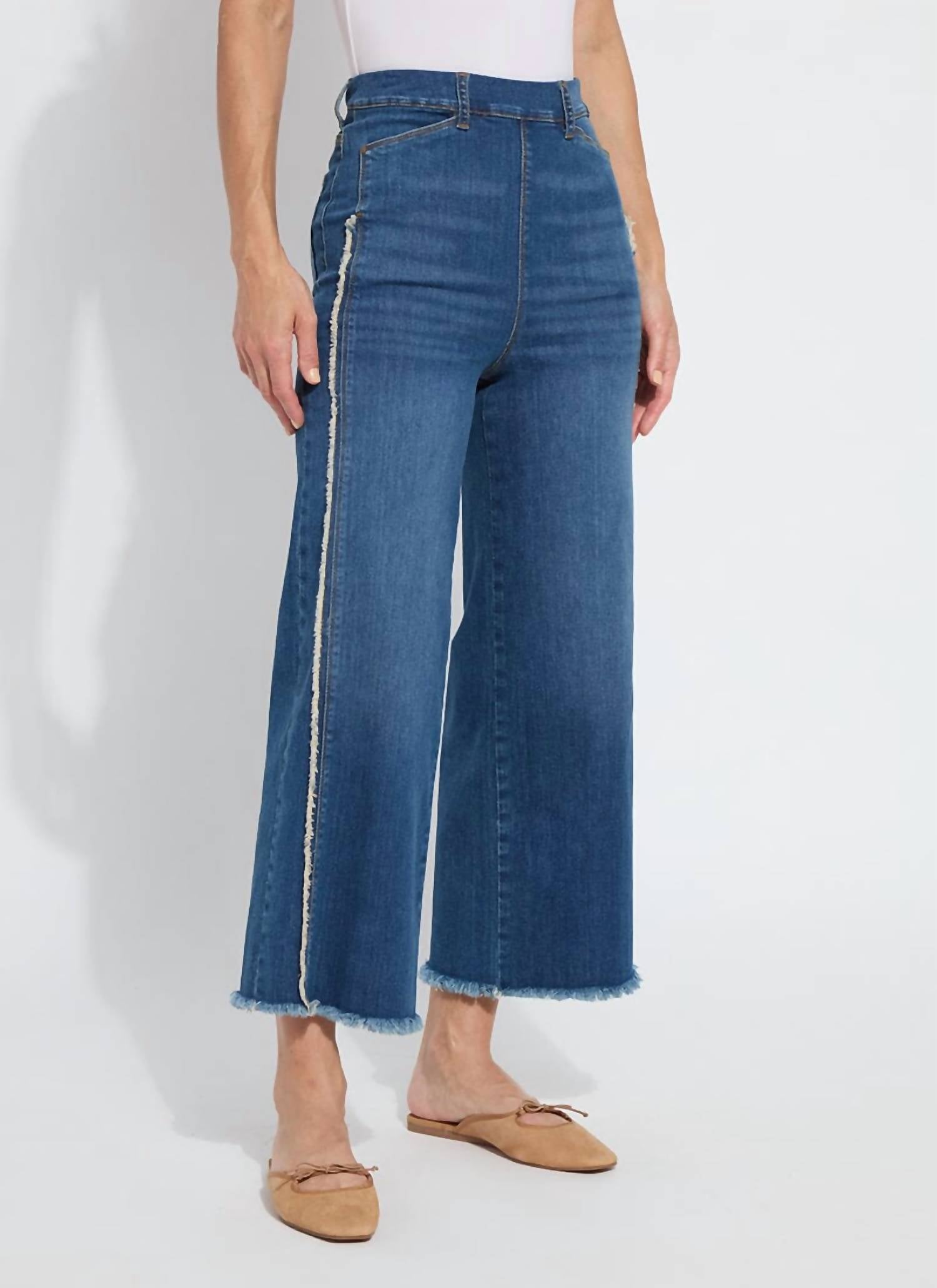 Lysse - Noah High Waist Crop Wide Fringe Denim Jeans