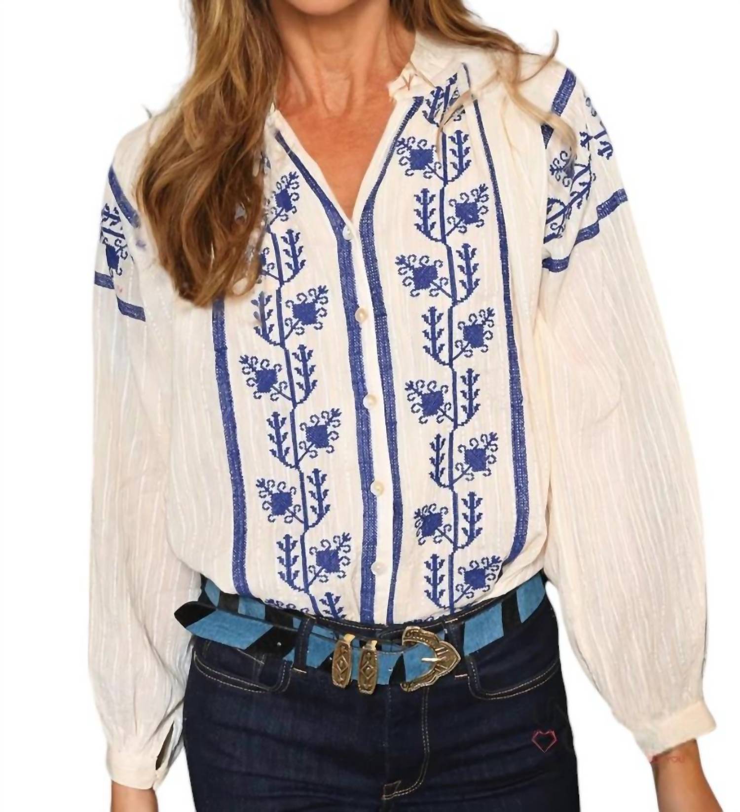 Piti Cuiti - Maddi Embroidered Boho Blouse