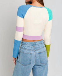 Le Lis - Long Sleeve Colorblock Knit Top
