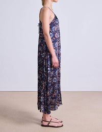 APIECE APART Taormina Dress in batik floral navy - women's dress - detail view
