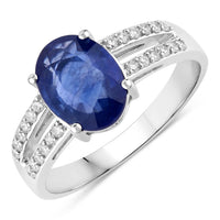 Diana M Jewels Women's Oval Natural Sapphire Fashion Ring (2.34 Ct) - Classic Plus in 18k white gold - women's jewelry