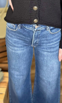 Risen - Mid Rise Crop Wide Jeans
