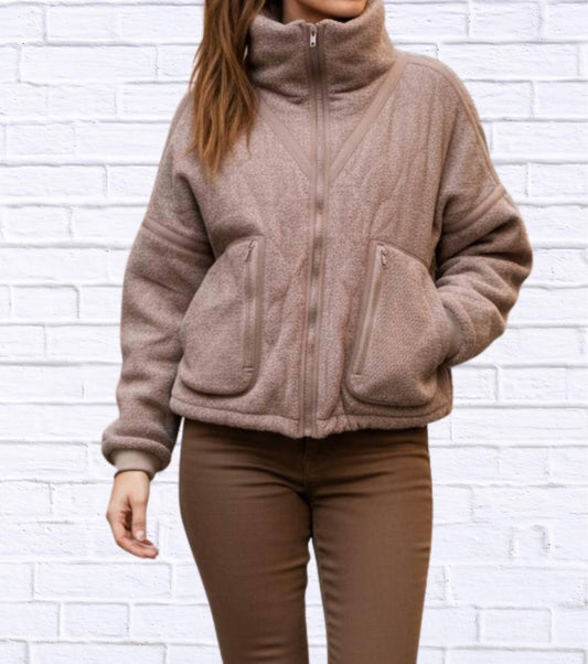 Pol - Zip-up High Collar Fleece Jacket