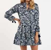 Jude Connally - Monaco Dress Boho Sterling Navy
