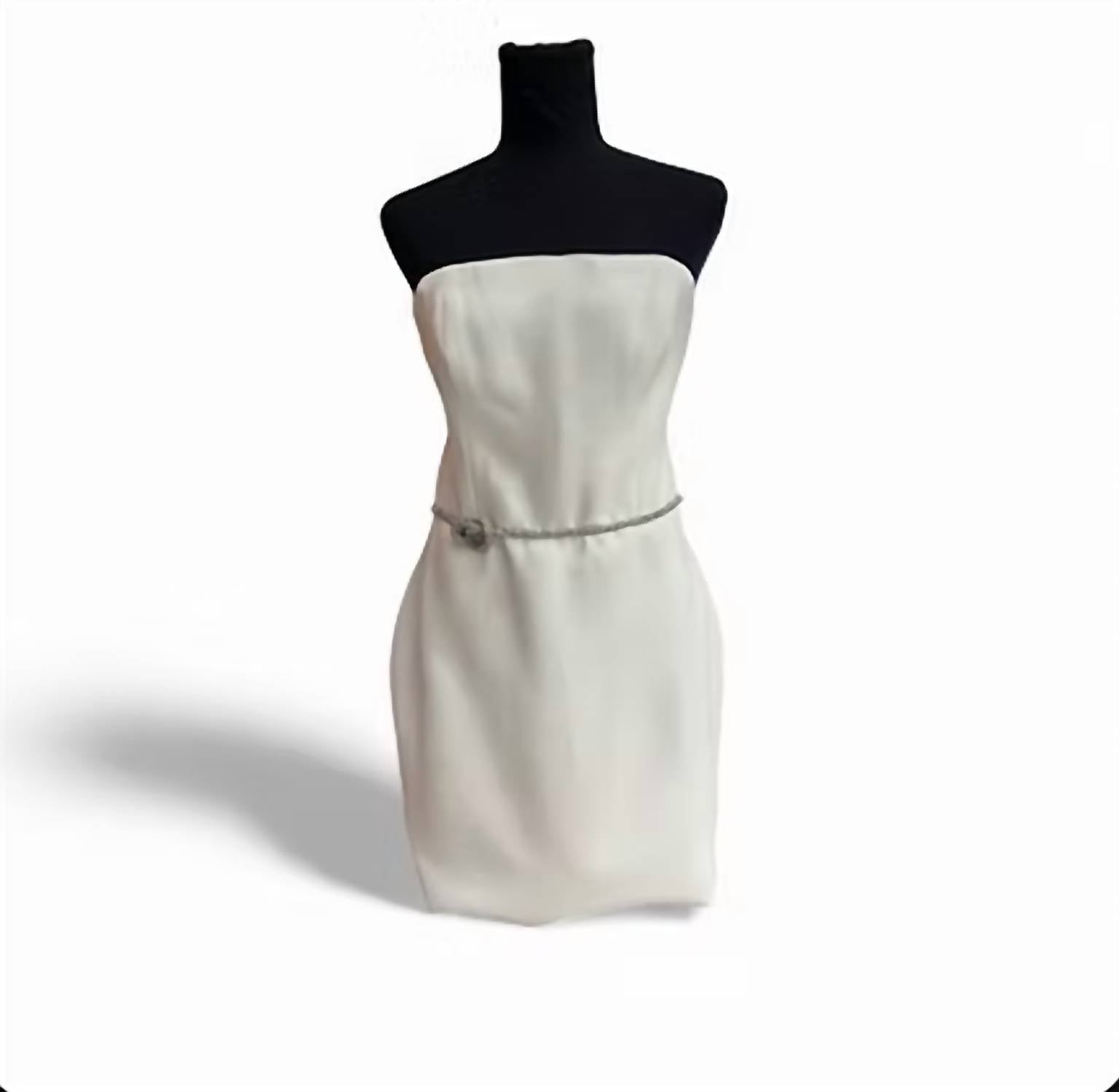 Dalida Ayach - Women's Strapless Short Dress With Belt