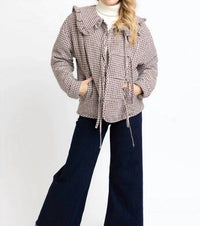 Karlie - Gingham Check Collar Novelty Jacket