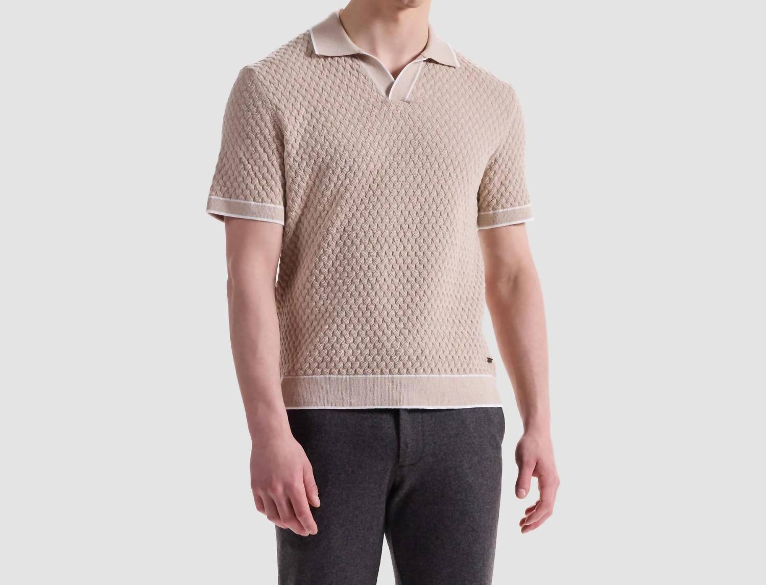 Bugatchi Uomo - Diamond Cable Polo Sweater