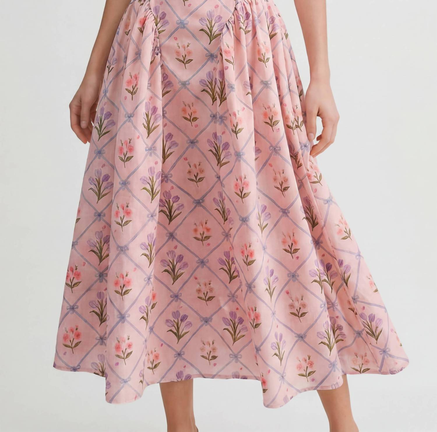 Le Cliche Floral Jacquard Halter Dress in pink - women's dress - view 7